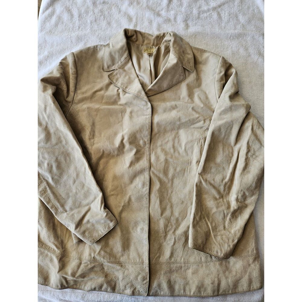 Caslon Jacket Genuine Leather Tan Suede Womens 1X Snap Button